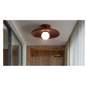 11 Inch Shallow Bowl Shaped Ceiling Lamp Minimalist Flush Mount Lighting